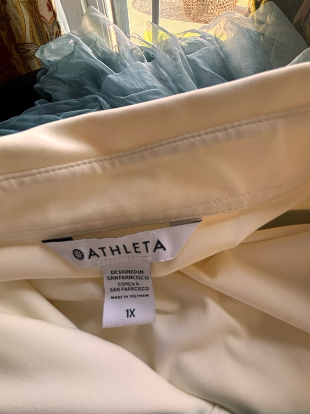 Athleta Light Cream Long Sleeve Shirt Dress - Picture 5 of 7